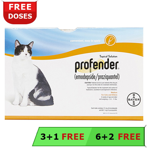 Profender for Cats, Profender Spot-On for Cats, Profender Topical Wormer for Cats, Profender Spot-on Intestinal Dewormer
