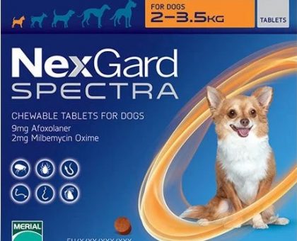 Nexgard Spectra Chewable Tablets for XSmall Dogs (Orange)