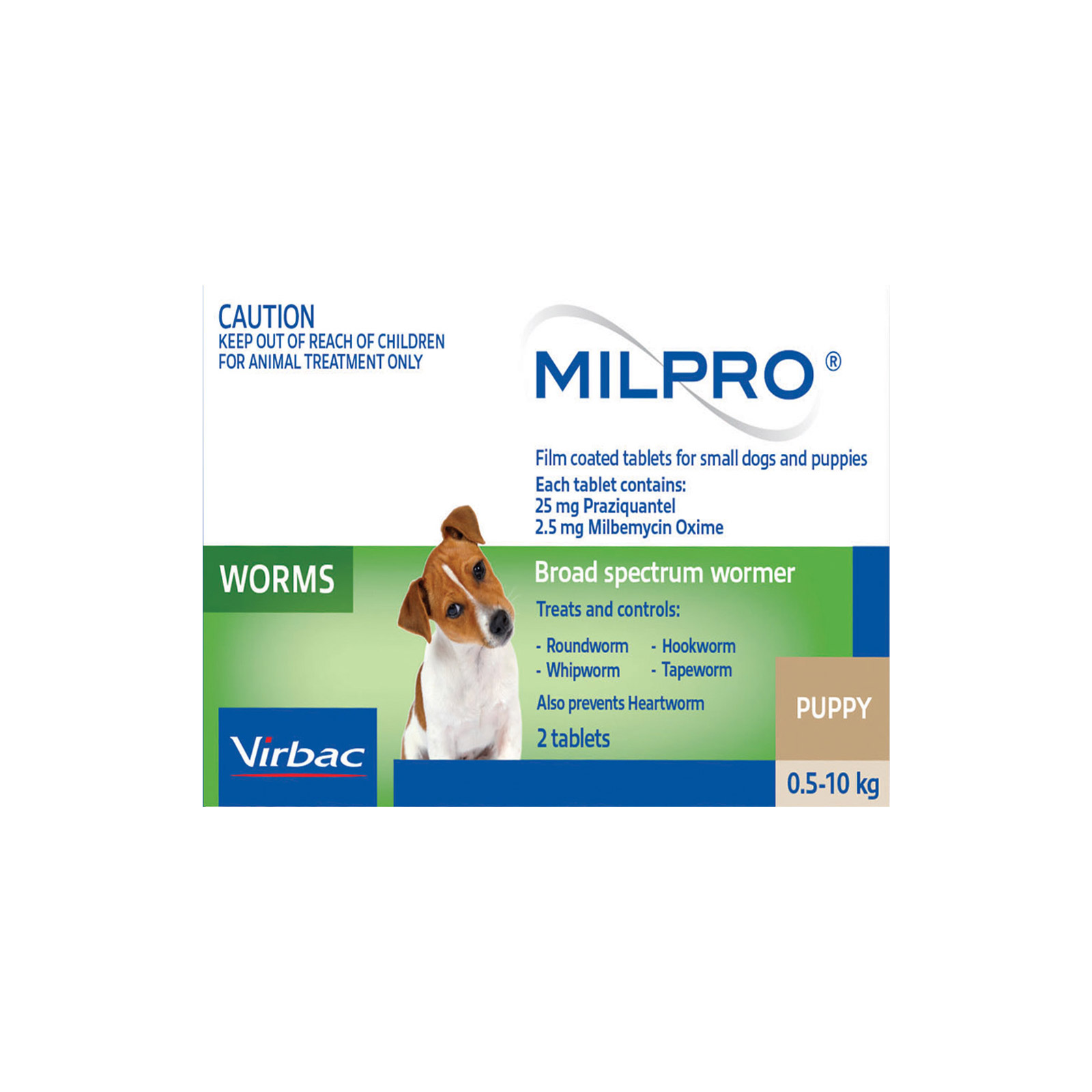 Milpro Allwormer For Dogs 0.5 - 5 Kg (Up To 11lbs) 24 Tablet-image-2931