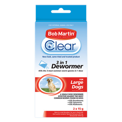Bob Martin Clear 3 In 1 Dewormer For Dogs Large 2x15g 1 Pack-image-2618