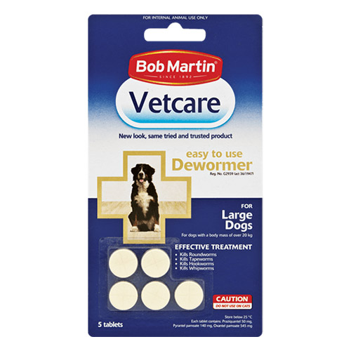 Bob Martin Vetcare Dewormer For Large Dogs 5 Tablets-image-2632