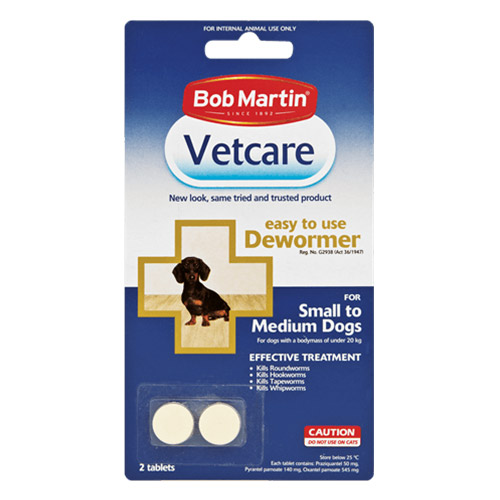 Bob Martin Vetcare Dewormer For Dogs Small To Medium 2 Tablets-image-2631