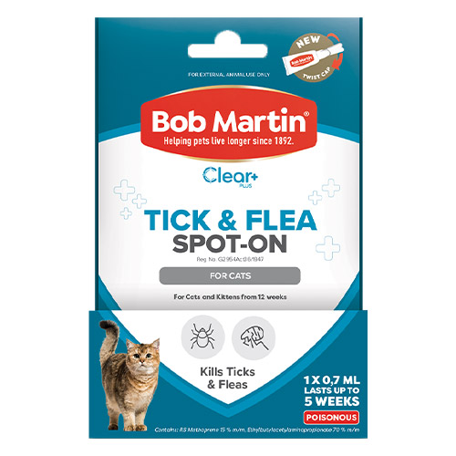 Bob Martin Clear Ticks & Fleas Spot On For Cats 1x1.07ml 1 Pack-image-2636