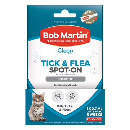 Bob Martin Clear Ticks & Fleas Spot On For Kittens 1x0.7ml 1 Pack-image-2635