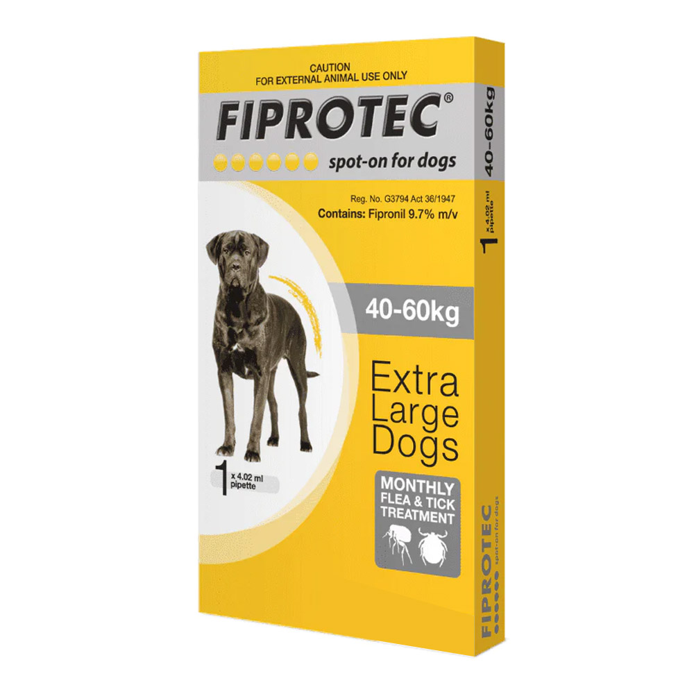 Fiprotec Spot-On For Extra Large Dogs 88 - 132lbs (Yellow) 12 Pack-image-2781