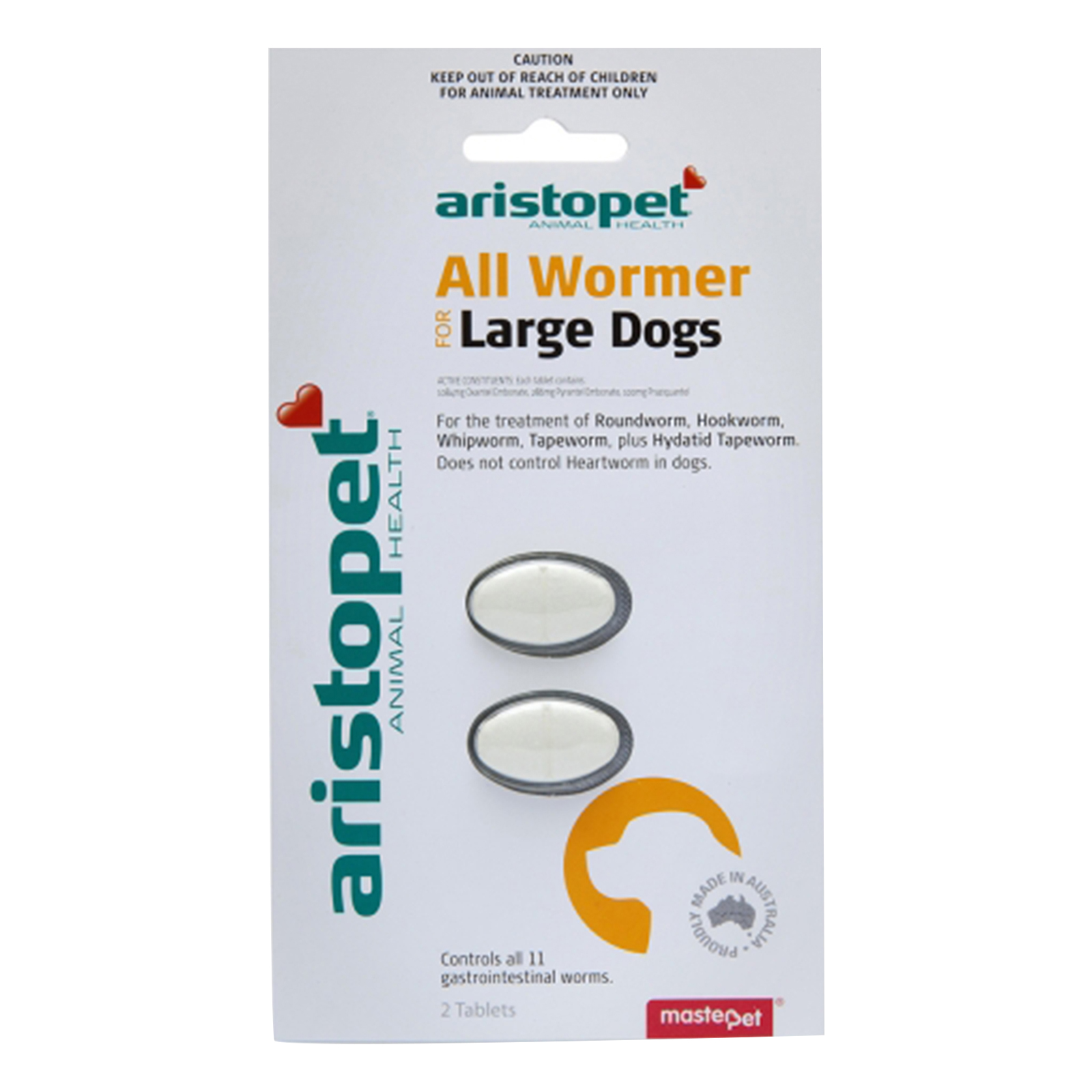 Aristopet Allwormers For Large Dogs 20 Kgs (44lbs) 2 Tablet-image-2967