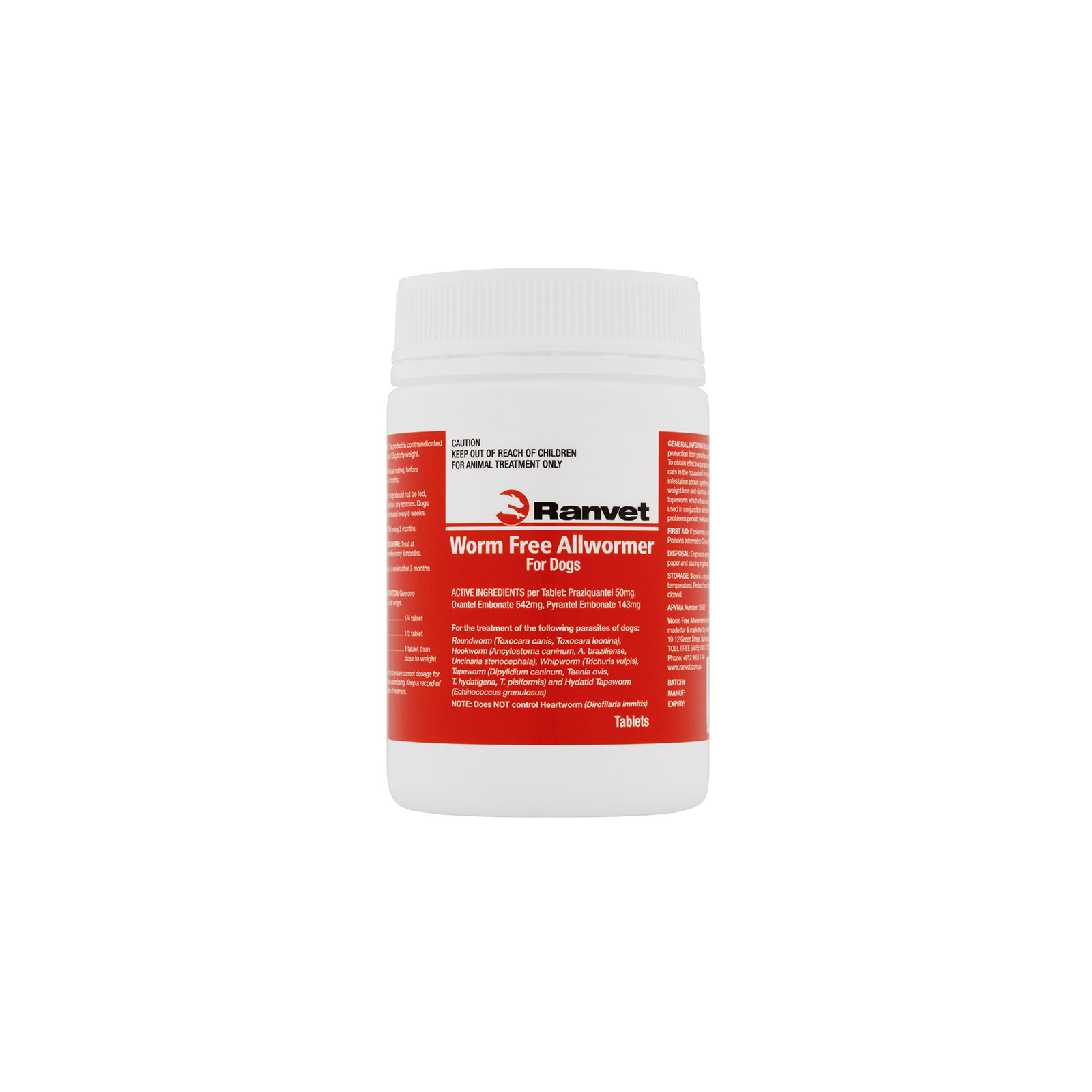 Ranvet Allwormer For Small Dogs 10kg (22lbs) 25 Tablet-image-2985