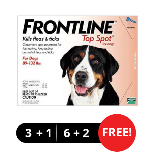 Frontline Top Spot Extra Large Dogs 89-132lbs (Red) 3 Pipette + 1 Free-image-798