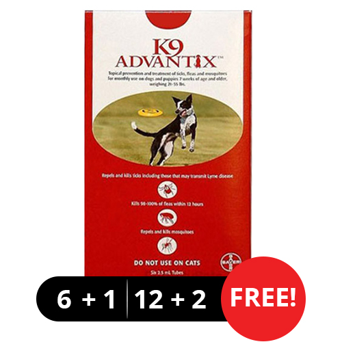 K9 Advantix Large Dogs 21-55 Lbs (Red) 4 Doses-image-67